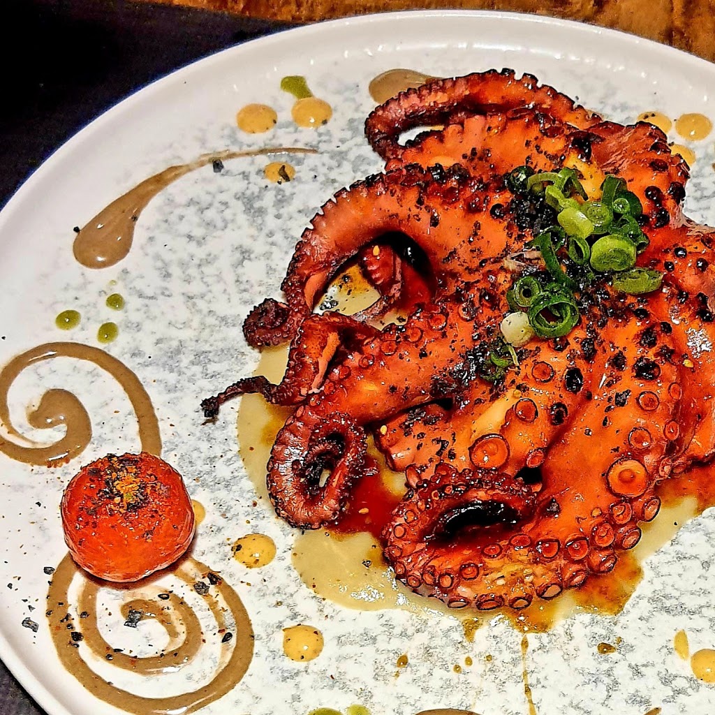 Pulpo a la brasa con salsa yakiniku
